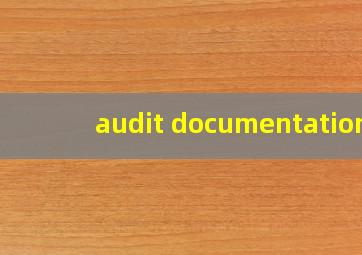 audit documentation